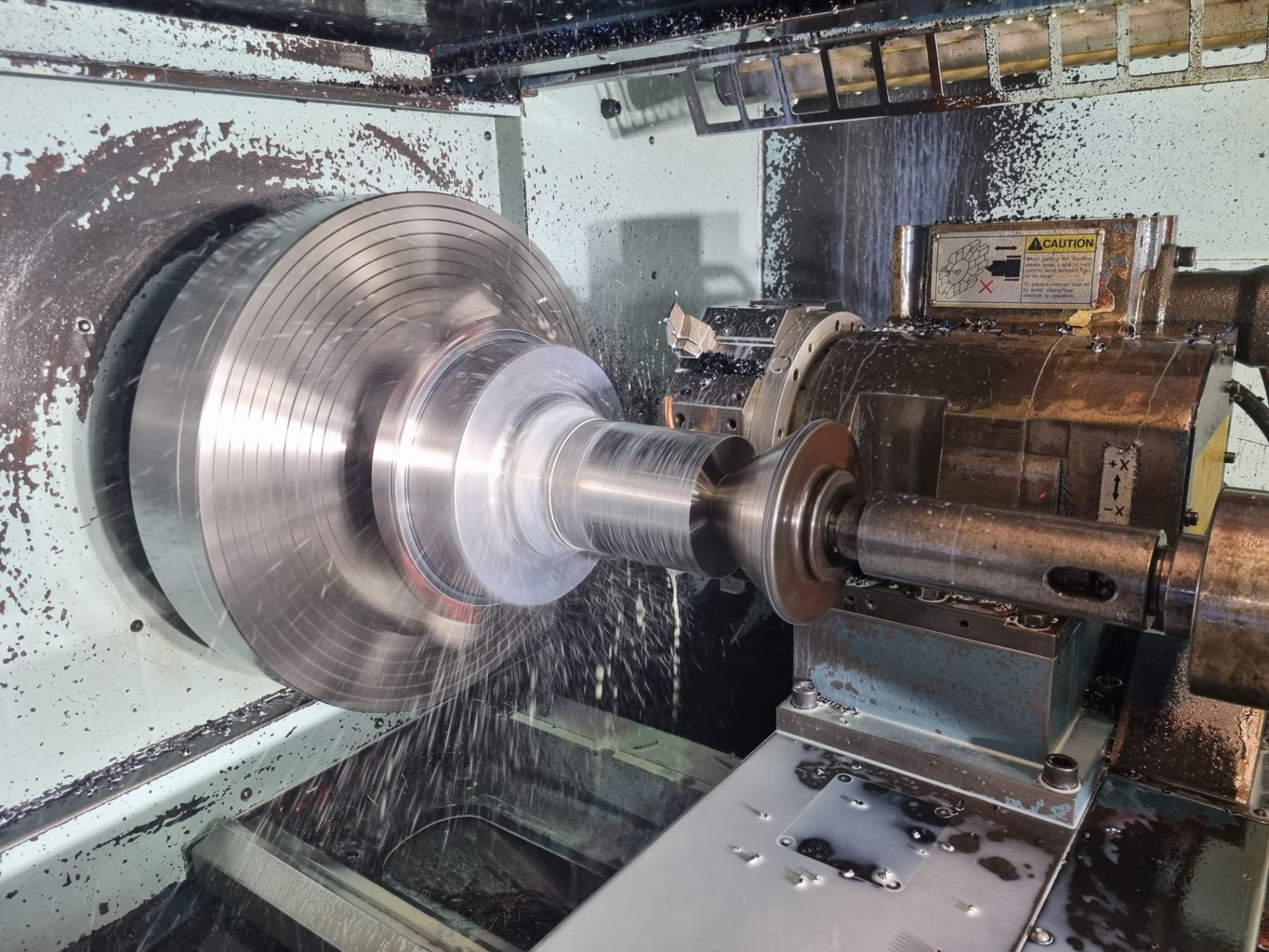 Large steel component being machined in the Allegiant workshop